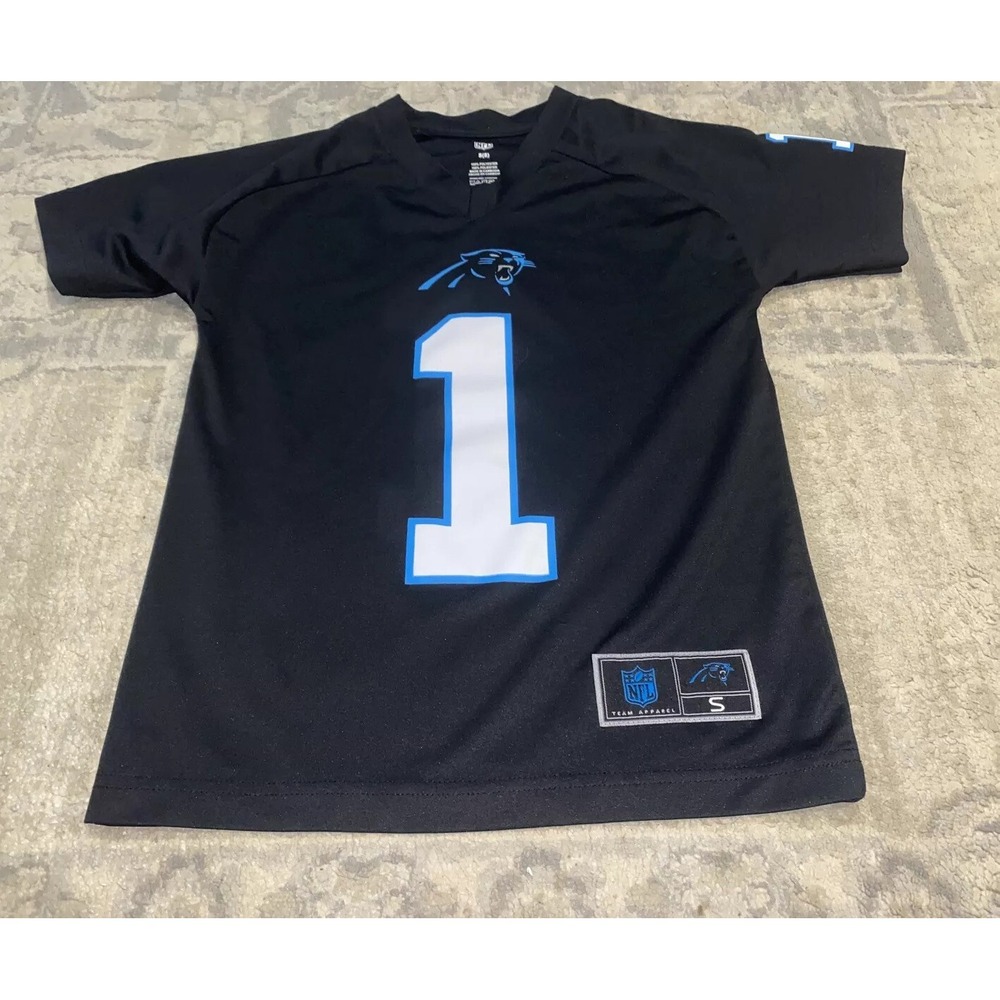 Carolina Panthers #1 Cam Newton NFL Team Apparel Jersey Youth Boys‎ Sz Small (6)